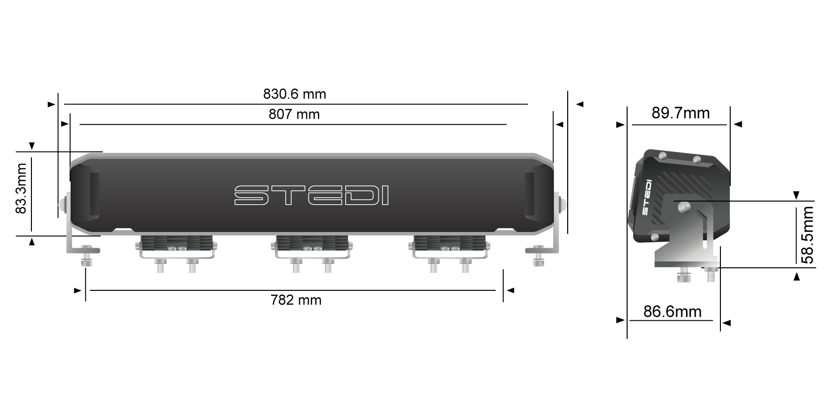 STEDI Sport Plus Double Row 32 inch 60 LED Light Bar